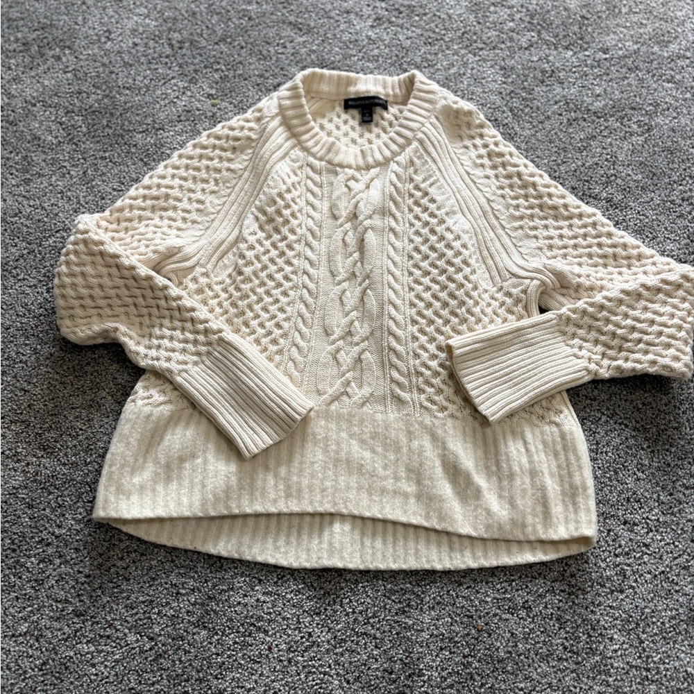 Banana Republic Cream Cable Knit Sweater